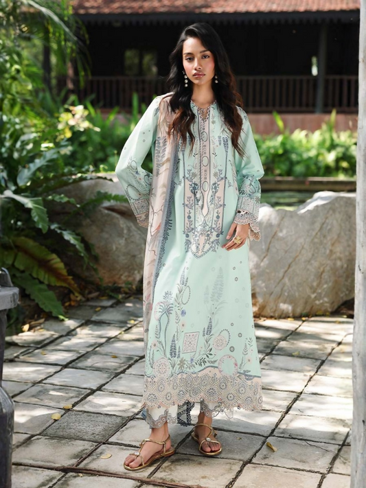 Qalamkar Qprints Lawn'26 Embroidered Unstitched 3-Piece Suit-AX-04-(A)-Slona