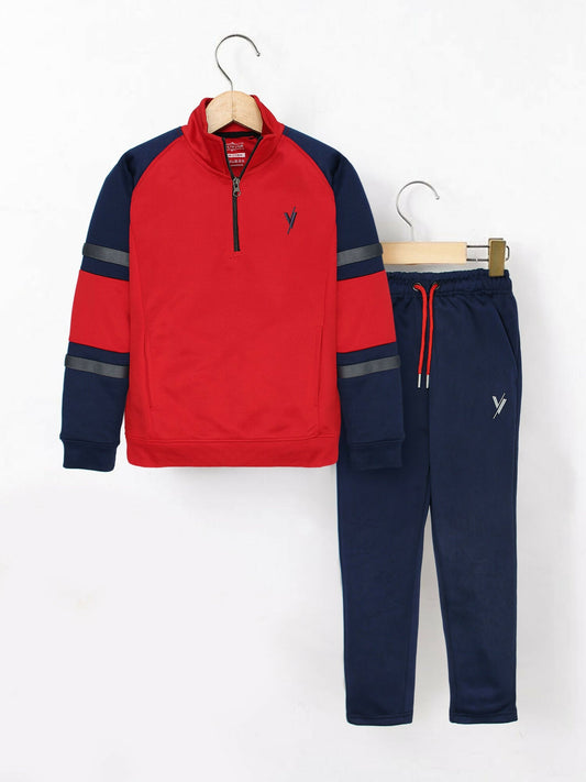 Red and Blue Velvour Winter Tracksuit-#VWT23-C
