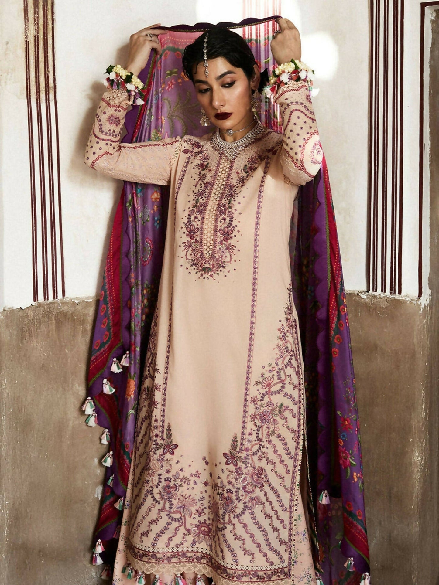 Hussain Rehar Nirmal SS'25 Lawn Embroidered Unstitched 3-Piece Suit-Lehr