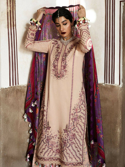 Hussain Rehar Nirmal SS'25 Lawn Embroidered Unstitched 3-Piece Suit-Lehr