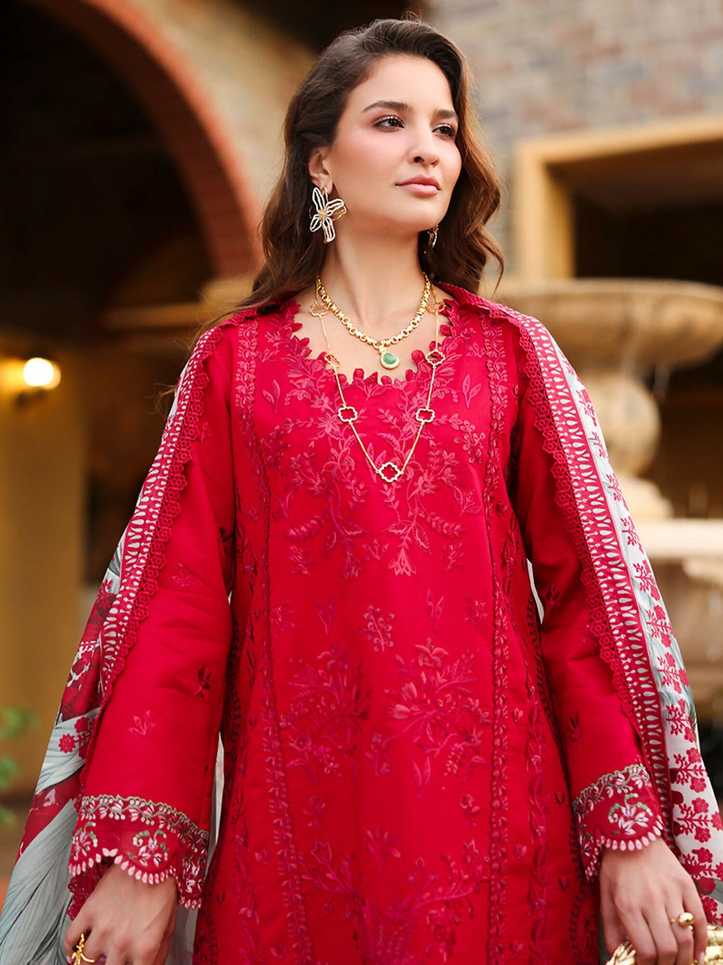 Rang Rasiya Florence Summer Edit'26 Lawn Embroidered Unstitched 3-Piece Suit-Meharmah