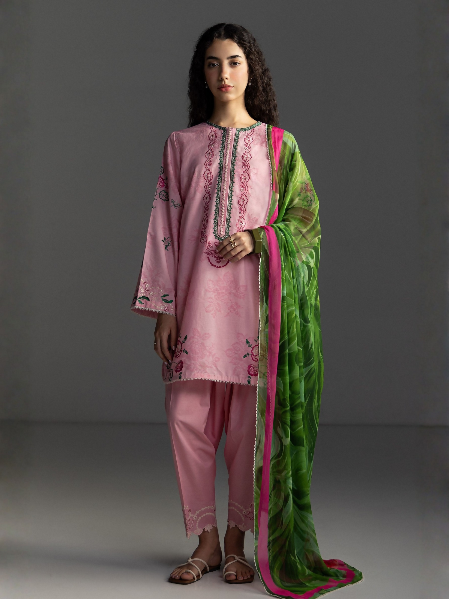COCO by Zara Shahjahan Lawn'26 Embroidered Unstitched 3-Piece Suit-Miro-2A