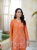 HU Studios Soléa Collection Lawn Cotton Embroidered Stitched 2-Piece Suit-Sunset Serenade