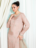 Allure By IH Fashion Calling Raw Silk Embellished Stitched 3-Piece Suit-May