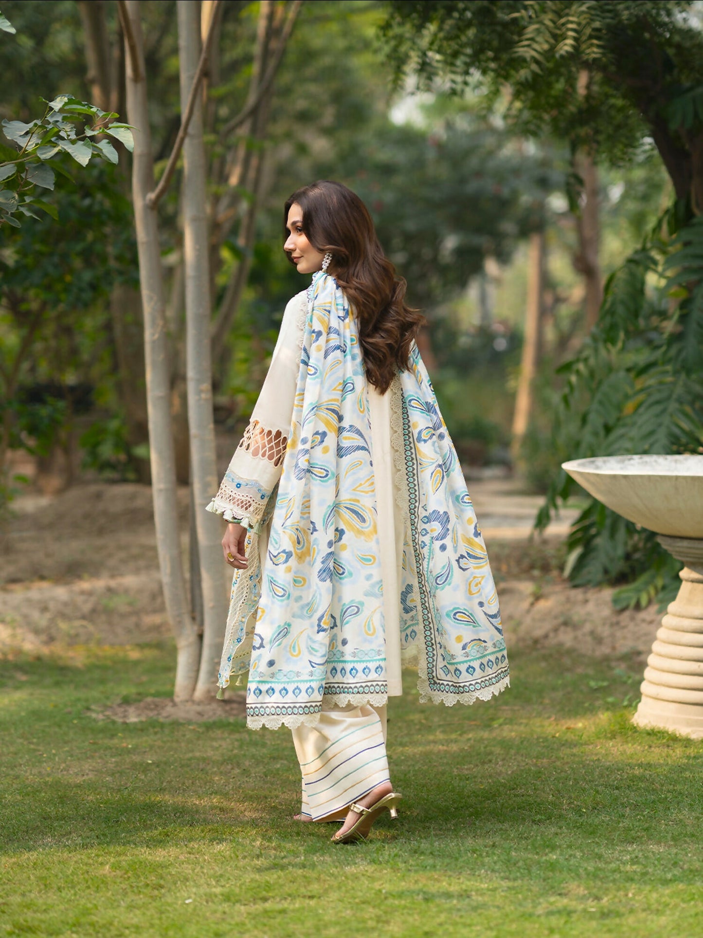 Mahnur Angan Lawn'26 Embroidered Stitched 3-Piece Suit-AN-005