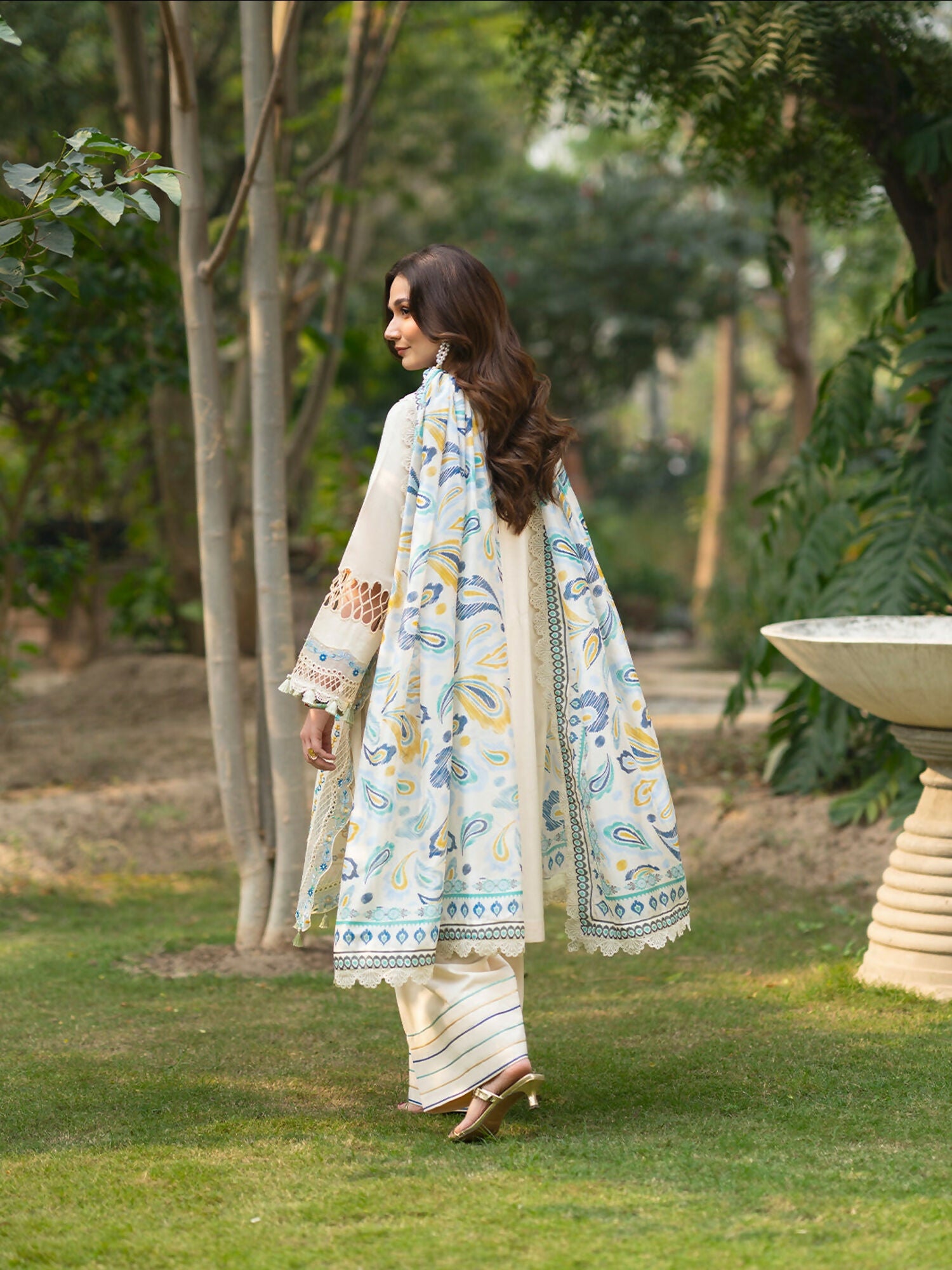 Mahnur Angan Lawn'26 Embroidered Stitched 3-Piece Suit-AN-005