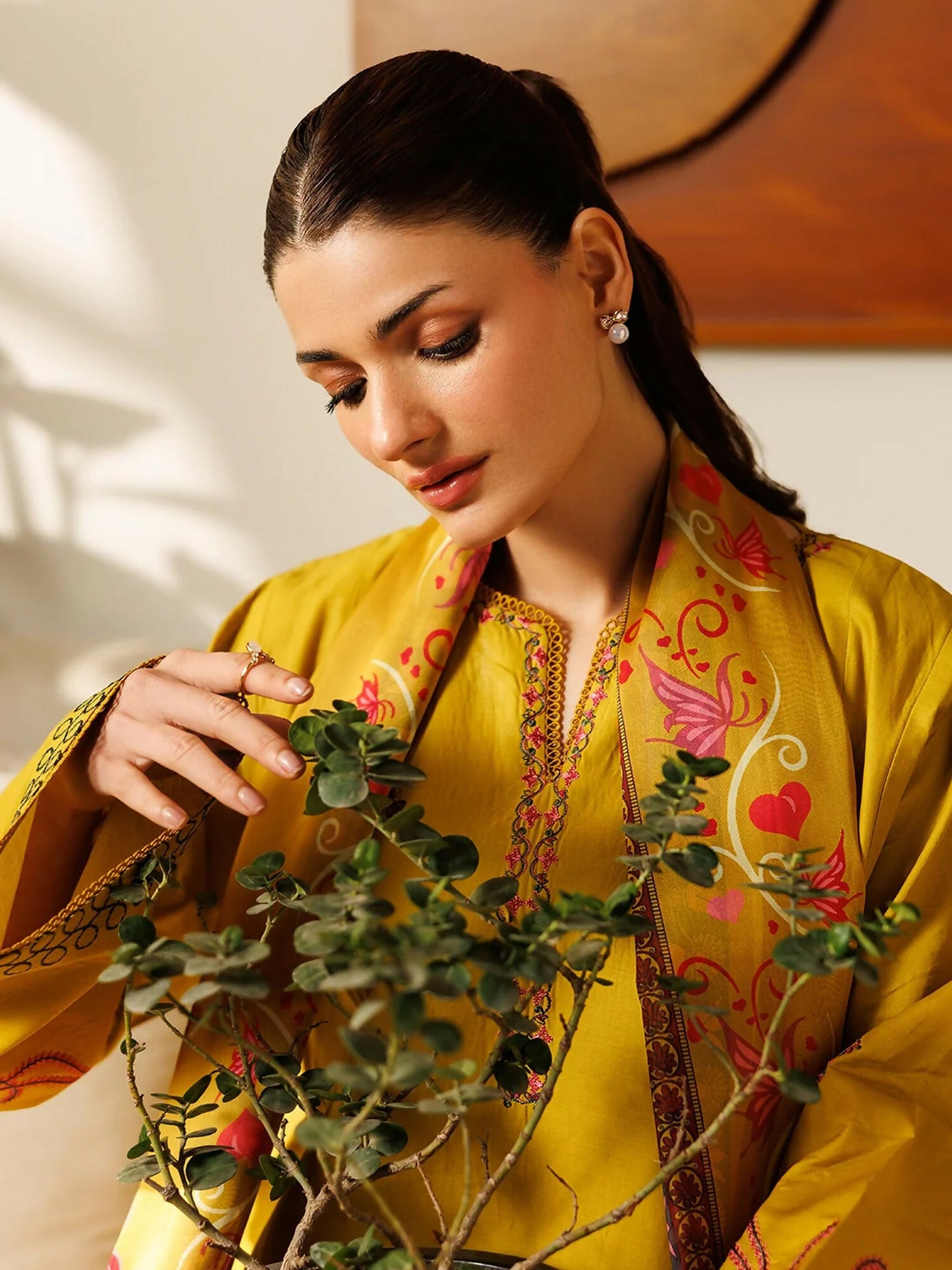 Panache Apparel Mistfall Ramadan Edit Cotton Embroidered Stitched Suit-Rosette