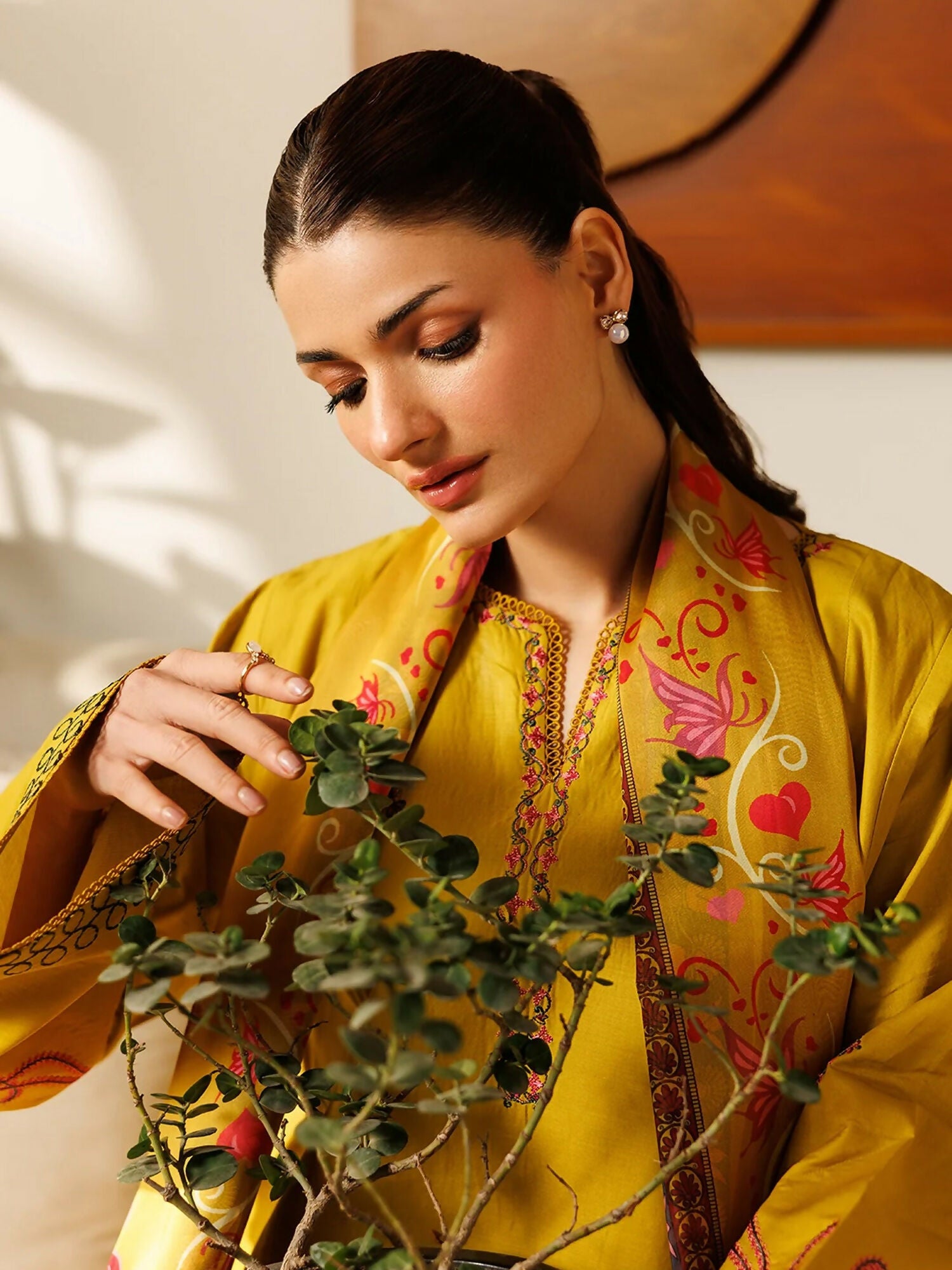 Panache Apparel Mistfall Ramadan Edit Cotton Embroidered Stitched Suit-Rosette