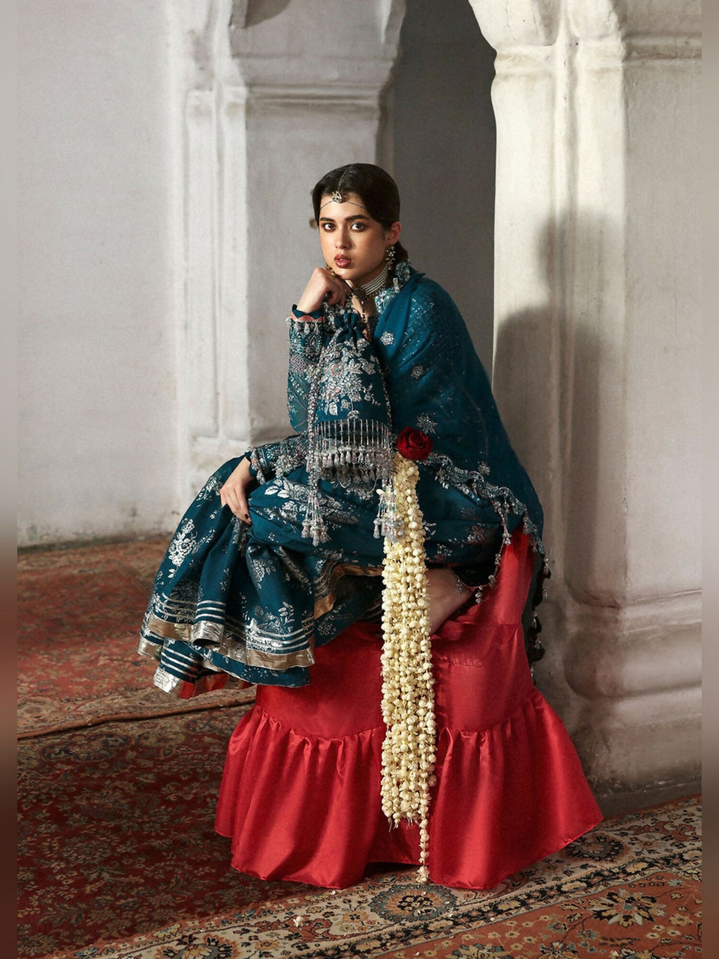 Hussain Rehar Massarat Festive Unstitched'25 Organza 3-Piece Suit-Zebunisa