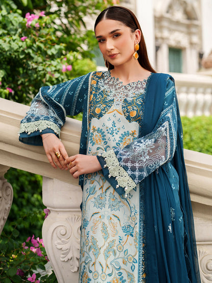 Parishay Ivy Bloom Viscose Embroidered Stitched 3-Piece Suit-IW-04