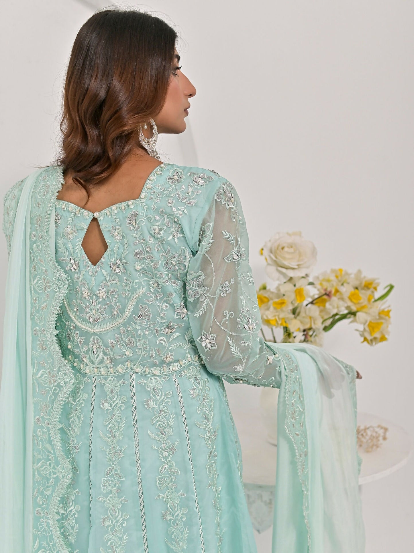 Farooq Hameed Studio Pariza Lux Festive'25 Organza Embroidered Stitched 3-Piece Suit-Aahana