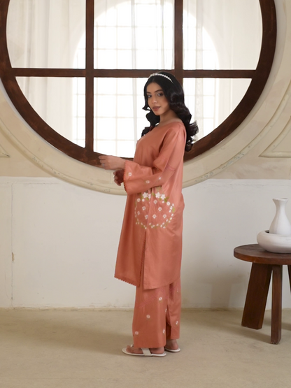 Stylish Collection Amaya Pret Linen Embroidered Stitched 2-Piece Suit-Zaibunisa