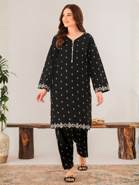 Panache Apparel Linen Embroidered Stitched Suit-Jordan