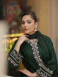 Tehzeeb Libas Linen Embroidered Stitched 2-Piece Suit-Adaab