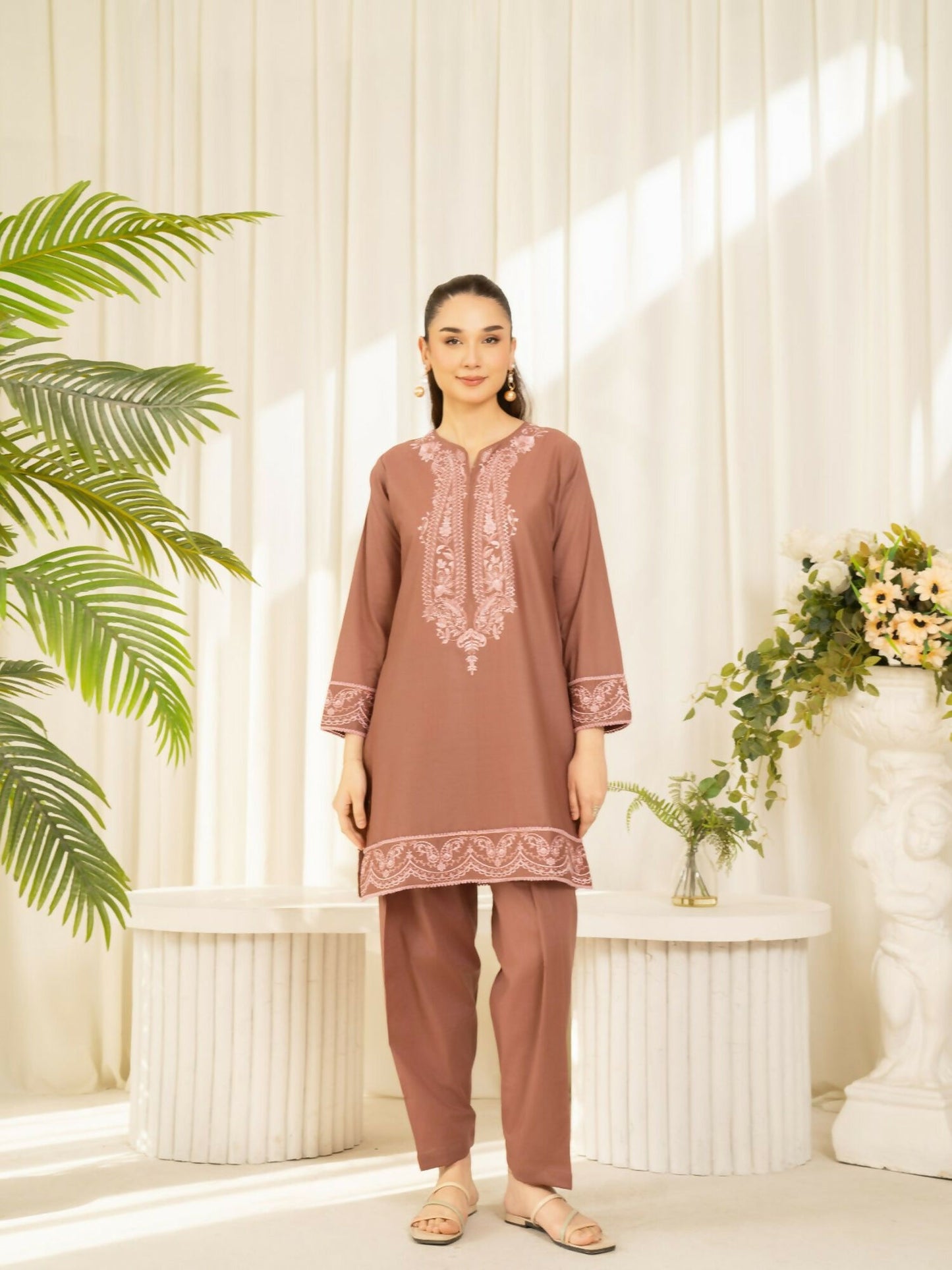 Panache Apparel Sunlit Essentials Cotton Lawn Embroidered Stitched Suit-Lush