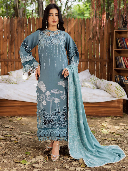 Parishay Winterwood Tales Khaddar Embroidered Unstitched 3-Piece Suit- WW - 04
