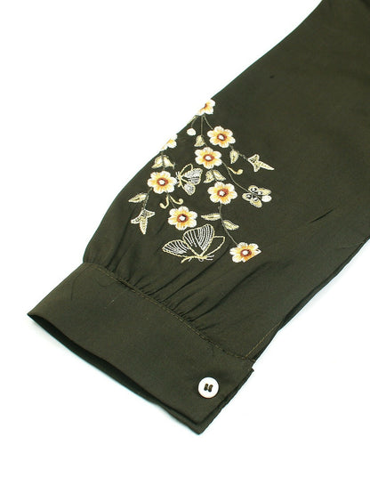Velvour Girls Cotton Embroidered Stitched Tunic-VG65-C