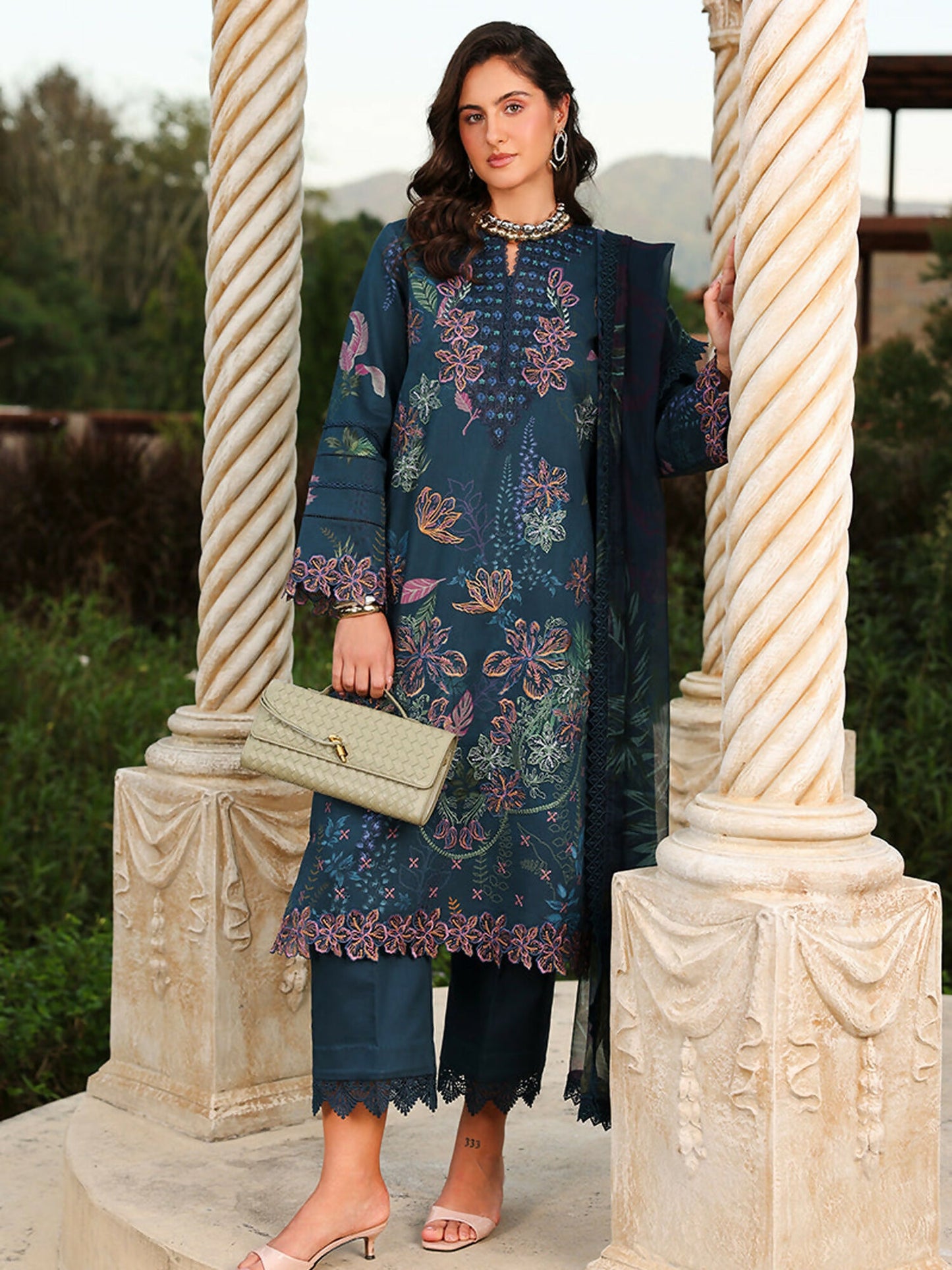 Rang Rasiya Florence Summer Edit'26 Lawn Embroidered Unstitched 3-Piece Suit-Eshal