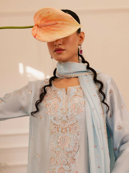 Allure By IH Be-My-Guest Thai Silk Embroidered Stitched 3-Piece Suit-Arona