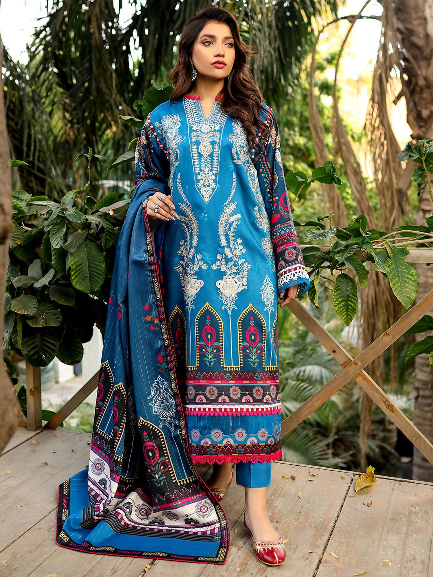 Binilyas Kotail Embroidered Unstitched 3-Piece Suit-765-A