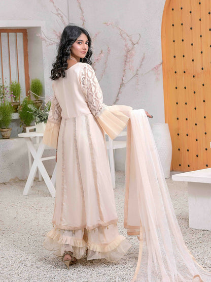 Ruby's Couture Ashiyana Organza & Cotton Net Embellished Lehenga-Nikhar