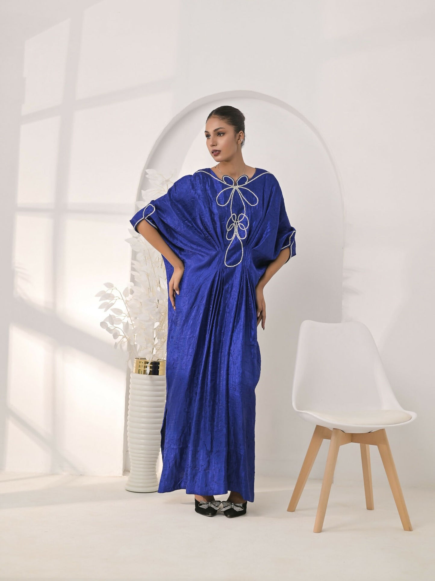 Ruby's Couture The Luxe Edit Pure Crush Silk Embellished Kaftan Set-Heer