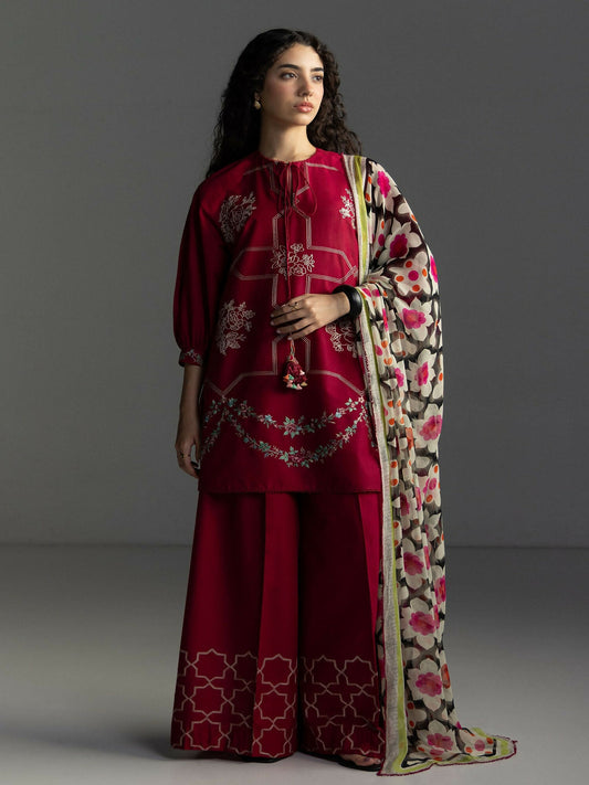 COCO by Zara Shahjahan Lawn'26 Embroidered Unstitched 3-Piece Suit-Rivae-1B