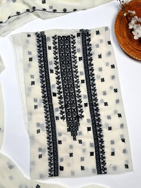 Fehm Chiffon Embroidered Unstitched 3-Piece Suit