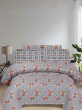Salonika Printed 3 Piece King Bedsheet Set-159
