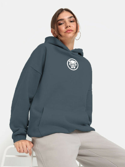 Grey Jupiter Oversized Wakanda Forever Printed Hoodie-14764