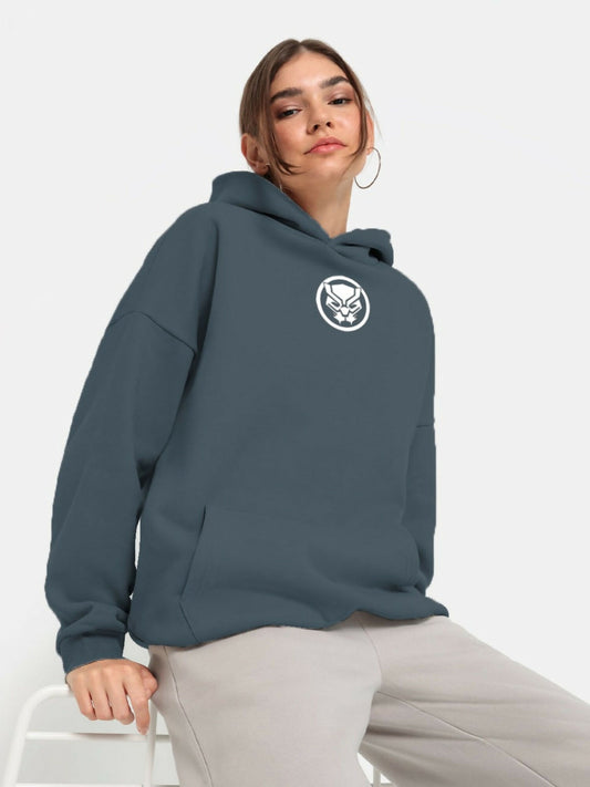 Grey Jupiter Oversized Wakanda Forever Printed Hoodie-14764