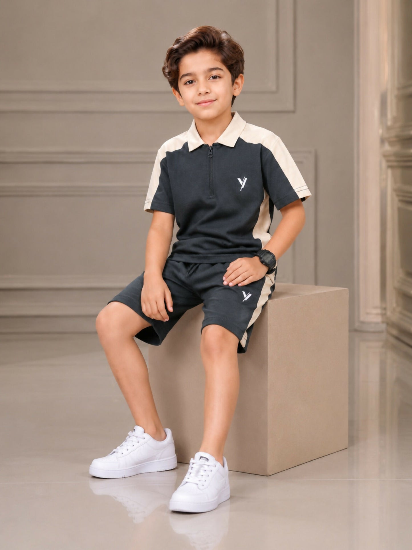 Velvour Boys Single Jersey Tracksuit-VST75-B