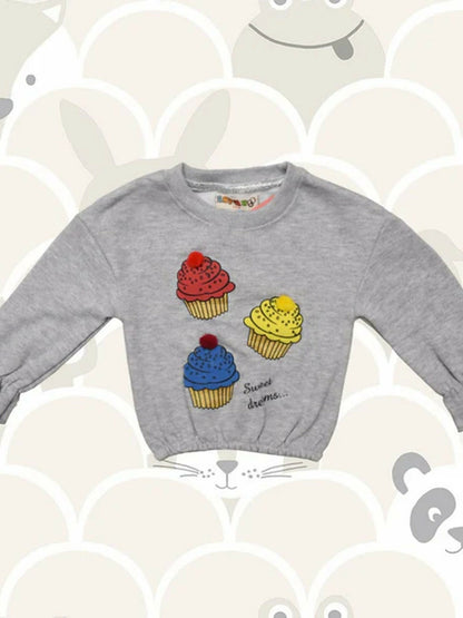 Funky's Girl’s Cup Cake Fleece Sweat Shirt-11998