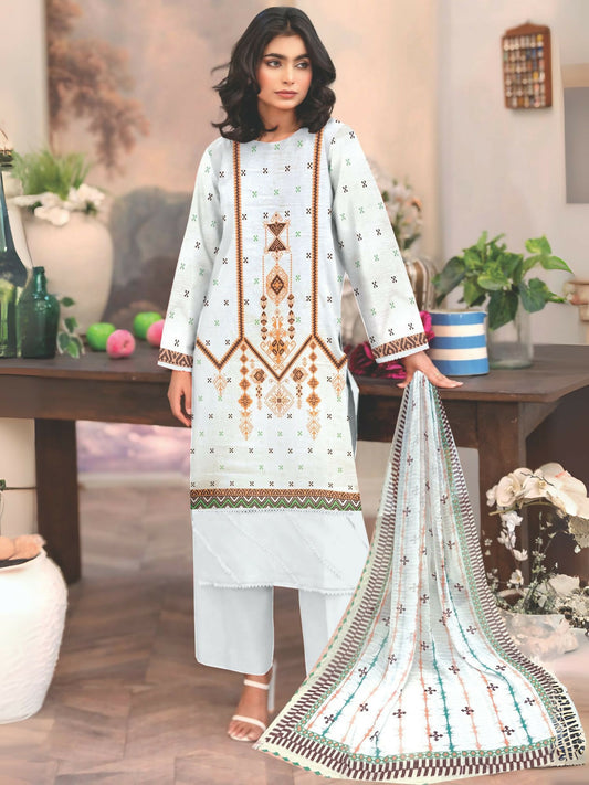 Cross Sketch Lawn Printed Unstitched 2-Piece Suit-Resham