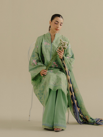 COCO by Zara Shahjahan Jacquard Embroidered Unstitched 3-Piece Suit-Sufa-5A