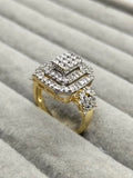 H&A Jewellery 18K Gold Polished Zircon Cluster Ring