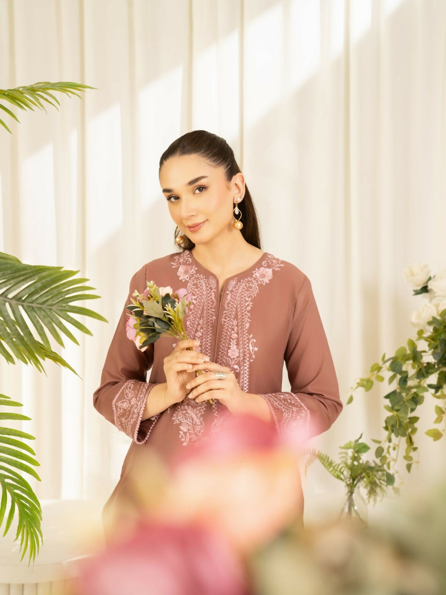 Panache Apparel Sunlit Essentials Cotton Lawn Embroidered Stitched Suit-Lush