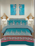 Salonika Printed 3 Piece King Bedsheet Set-93