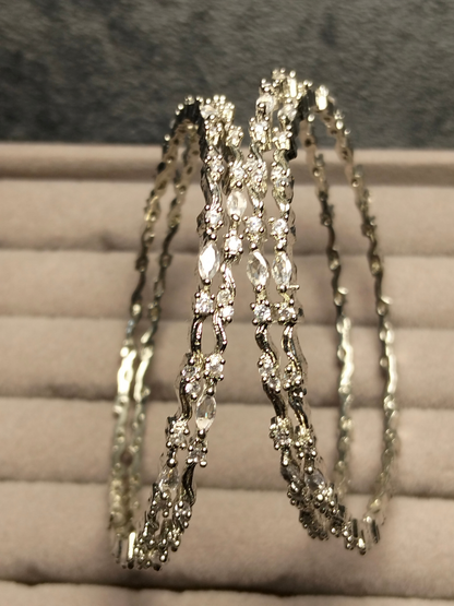 H&A Jewellery One Carat Silver Rhodium-Plated Kangina with Semi-Precious Stones