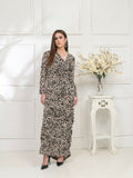 Ruby's Couture Basic Element '25 Georgette Printed Dress Set-Jazz Black