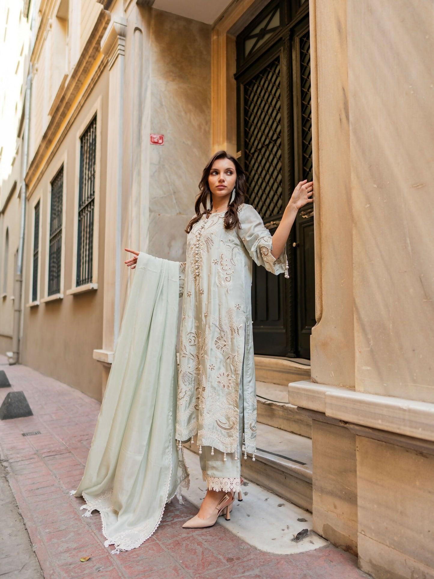 Farooq Hameed Studio EiD Collection'26 Pure Silk Embroidered Stitched 3-Piece Suit-Ira