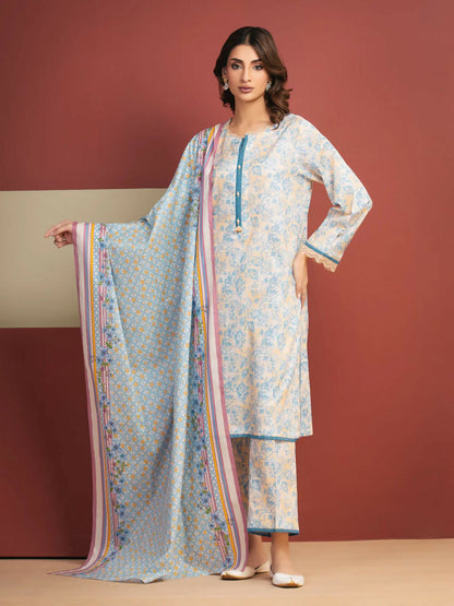 Edenrobe Allure Summer Lawn Printed Unstitched 3-Piece Suit-EWU5A1-35318