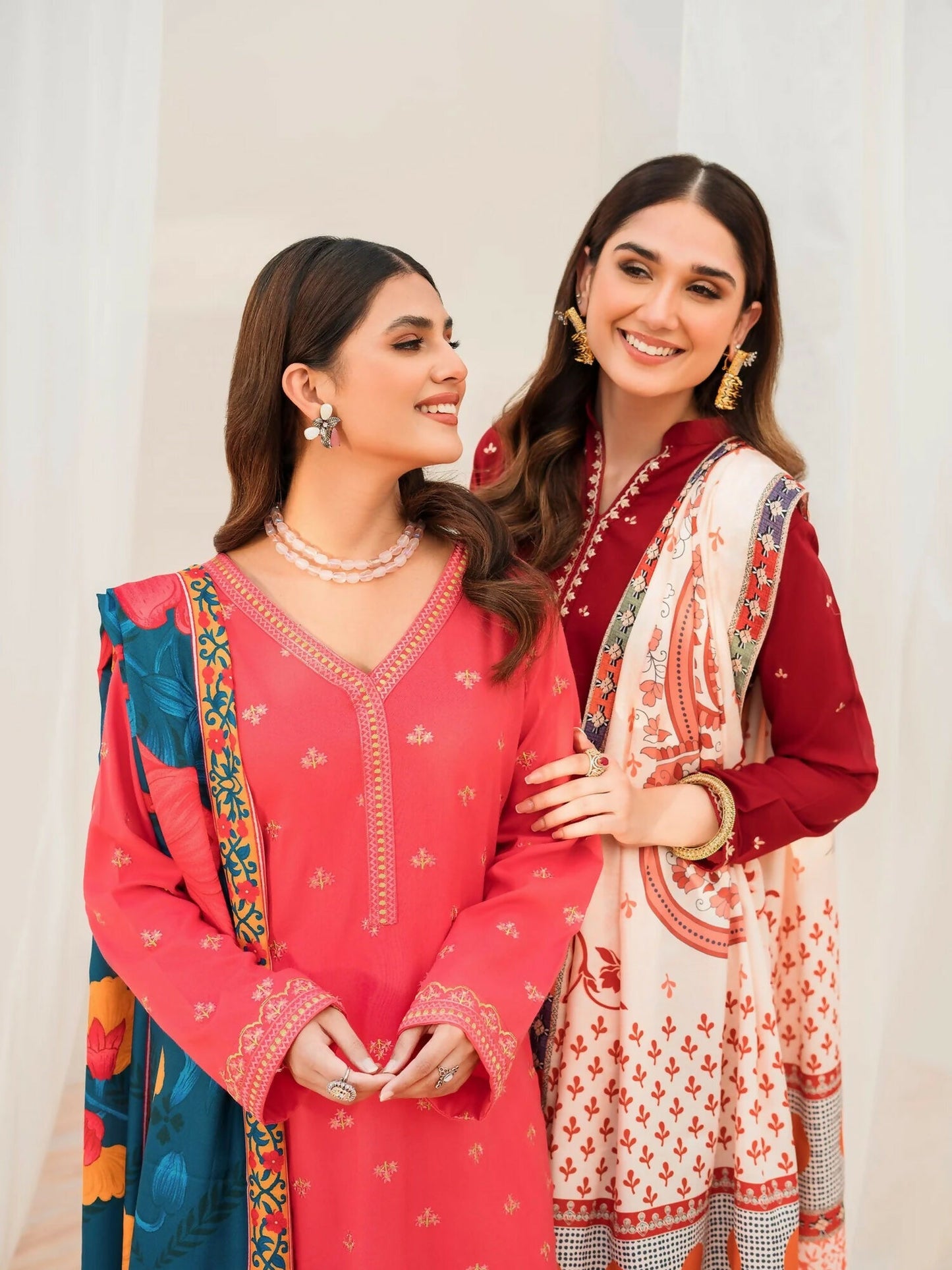 Panache Apparel Winter Basics Linen Embroidered Stitched 2-Piece Suit-Divine