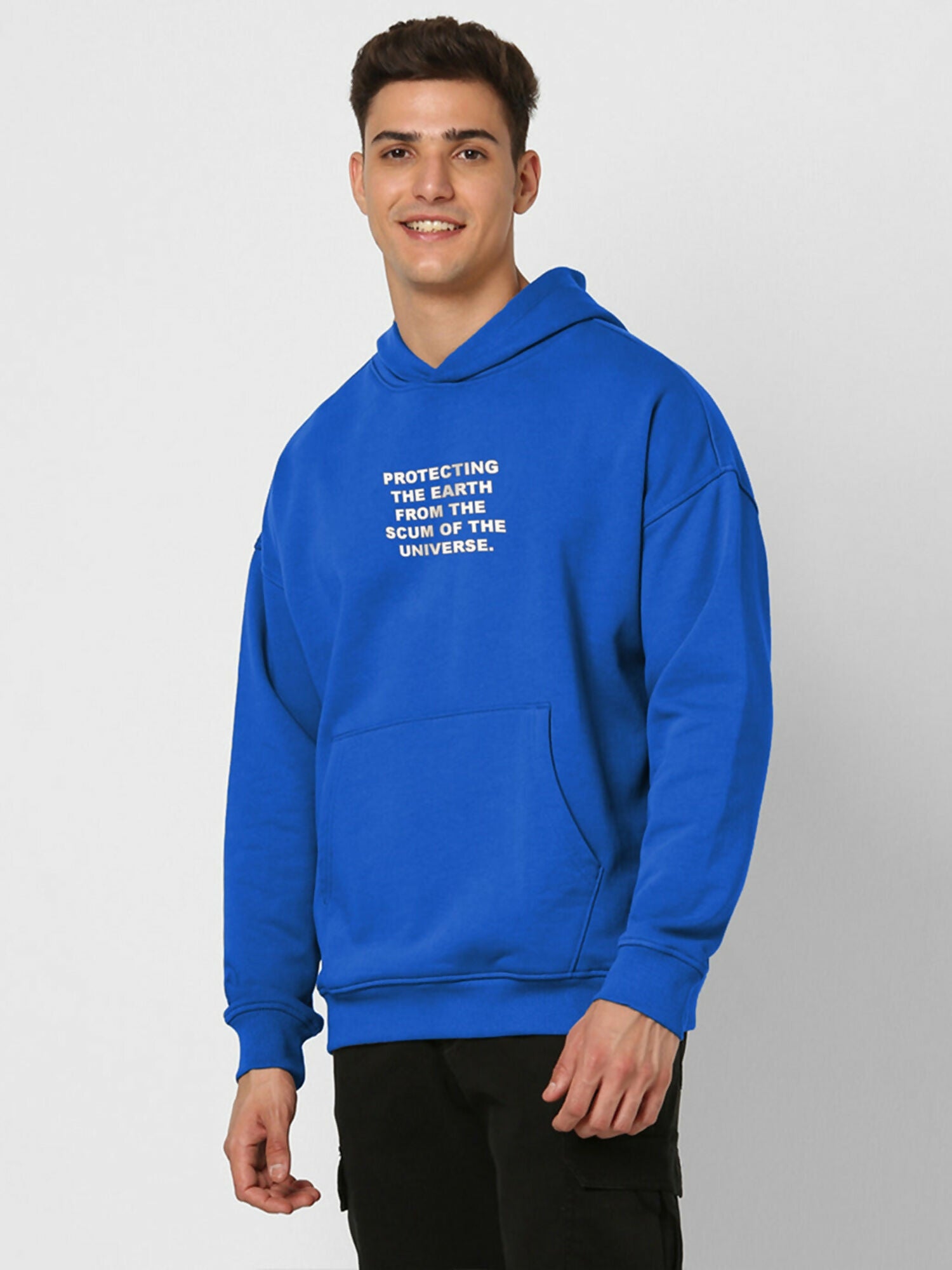 Blue Jupiter Oversized Bad Boys Printed Hoodie-14881