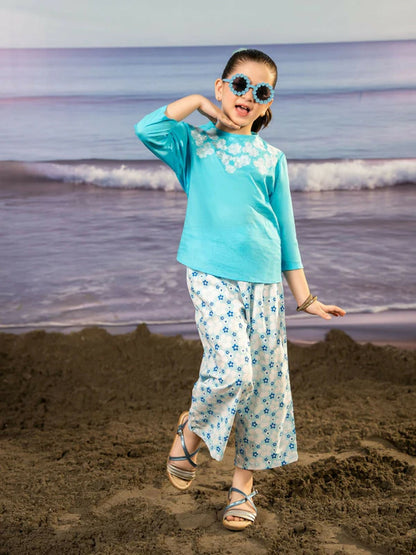 Velvour Girls Embroidered Co Ord Set -VG162-C