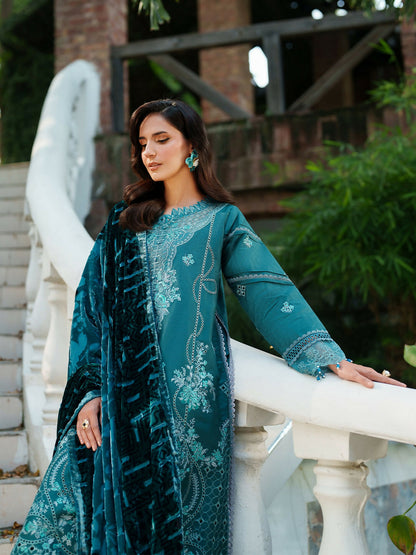 Parishay Panache Winter Corduroy Embroidered Stitched 3-Piece Suit-PNE-14