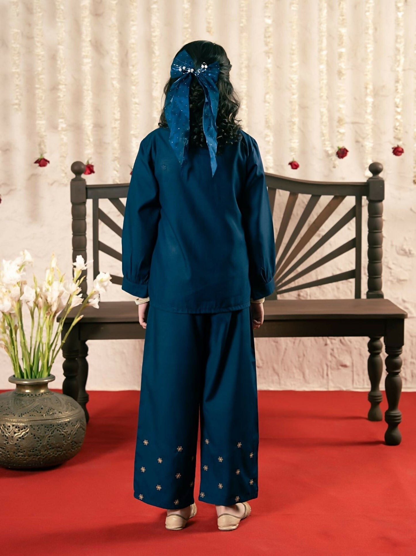 Velvour Girls Cotton Embroidered Co-Ord Set-VG190-B