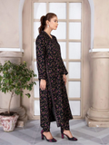 Tehzeeb Libas Summer Linen Embroidered Stitched 2-Piece Suit-MIDNIGHT GOLD