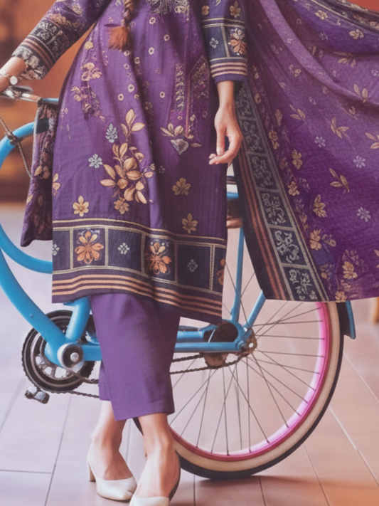 Bin Rehman Lawn Embroidered Unstitched 3-Piece Suit-D-125