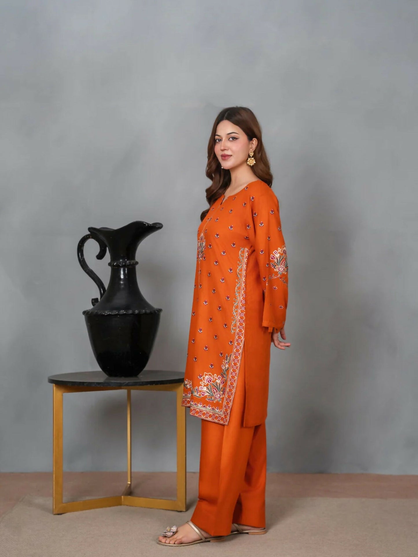 Stylish Collection Musk Linen Embroidered Stitched 2-Piece Suit-Aleena
